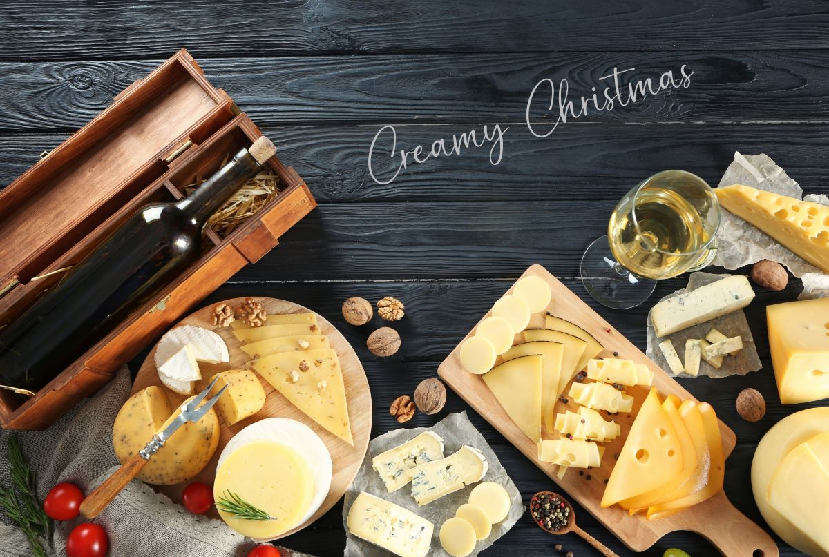 Luxury Creamy Christmas Cheese & Wine Hamper